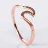 Wavy copper ring, silver jewelry, wish, simple and elegant design, wholesale