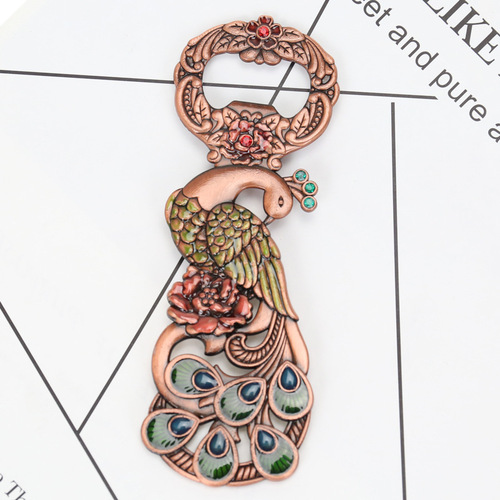 Cross-border manufacturer multi-functional beer opener creative retro alloy peacock beer opener