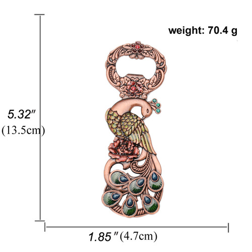 Cross-border manufacturer multi-functional beer opener creative retro alloy peacock beer opener