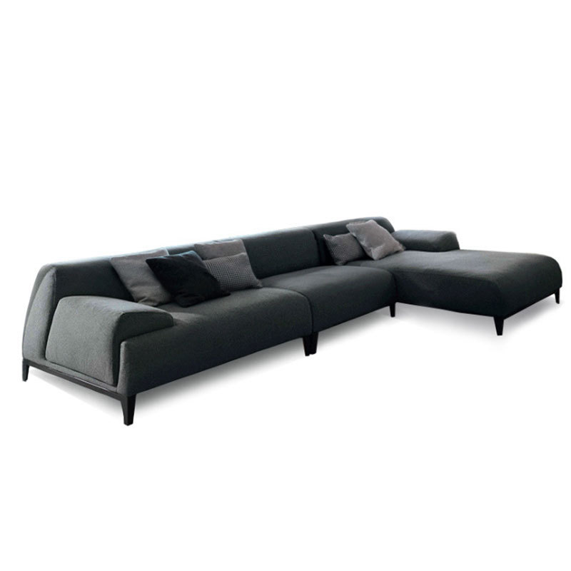 Nórdico moderno minimalista sala de estar medio y pequeño apartamento esquina sofá silla combinación modelo habitación apartamento muebles