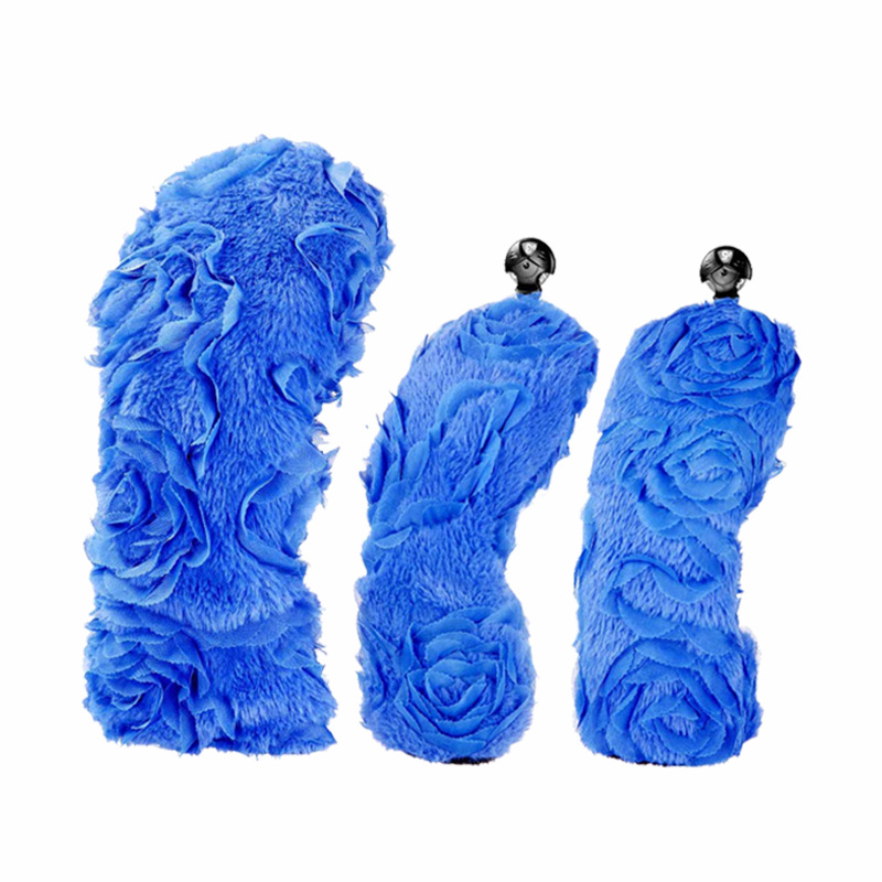 Venta caliente transfronteriza de golf headcover Juego de tapa de golf poste de madera cubierta protectora de tres piezas conjunto de fábrica de fuente