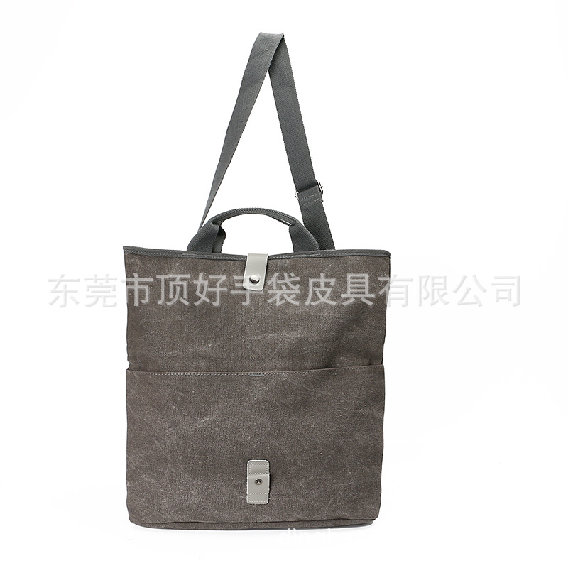 Grey Environmentally Friendly Shockproof Canvas Shoulder Computer Bag Business Simple Laptop Handbag Crossbody Bag