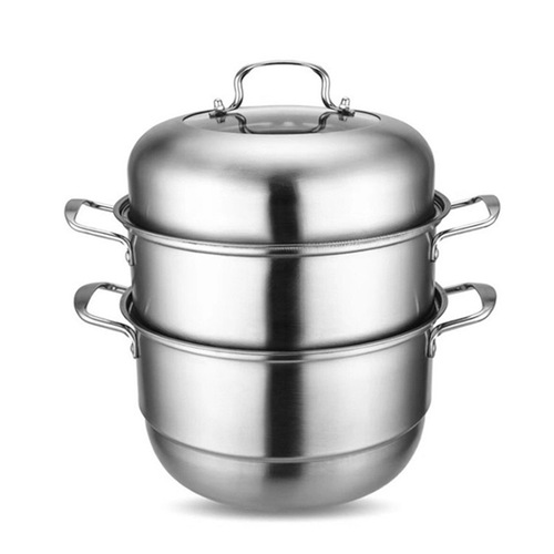 Steamer 304 thickened stainless steel three-layer household double-layer soup pot 28CM multi-layer panda gift pot manufacturer on behalf of