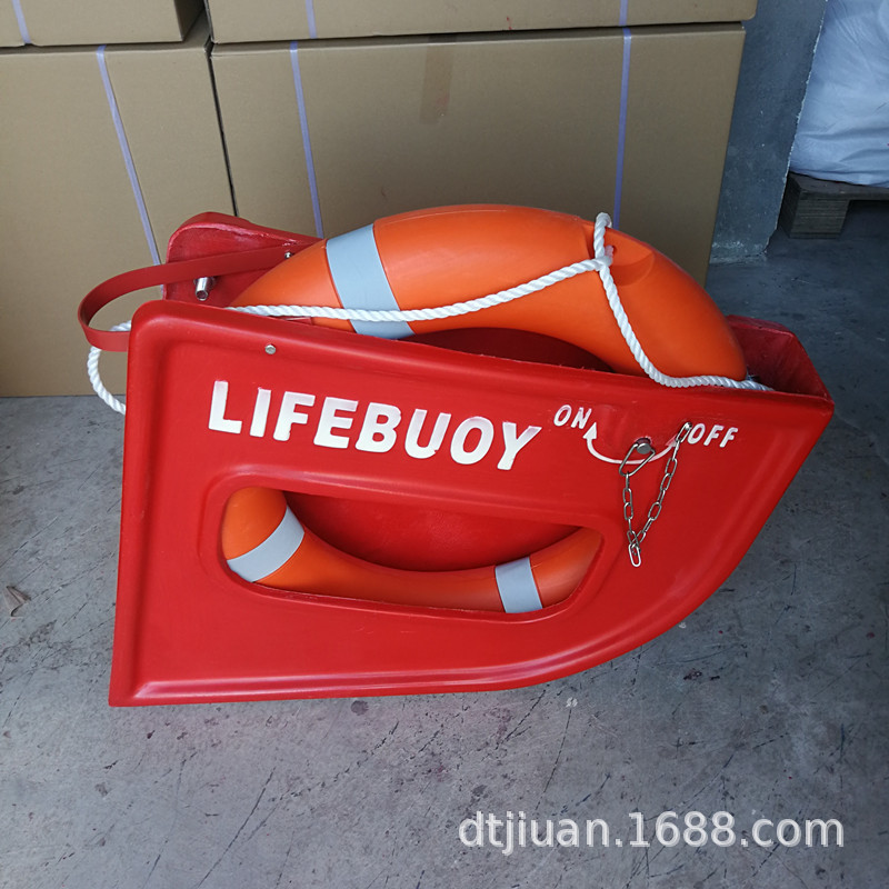 量大厂供玻璃钢船用救生圈快速释放盒消防桶箱船用防护远航专用
