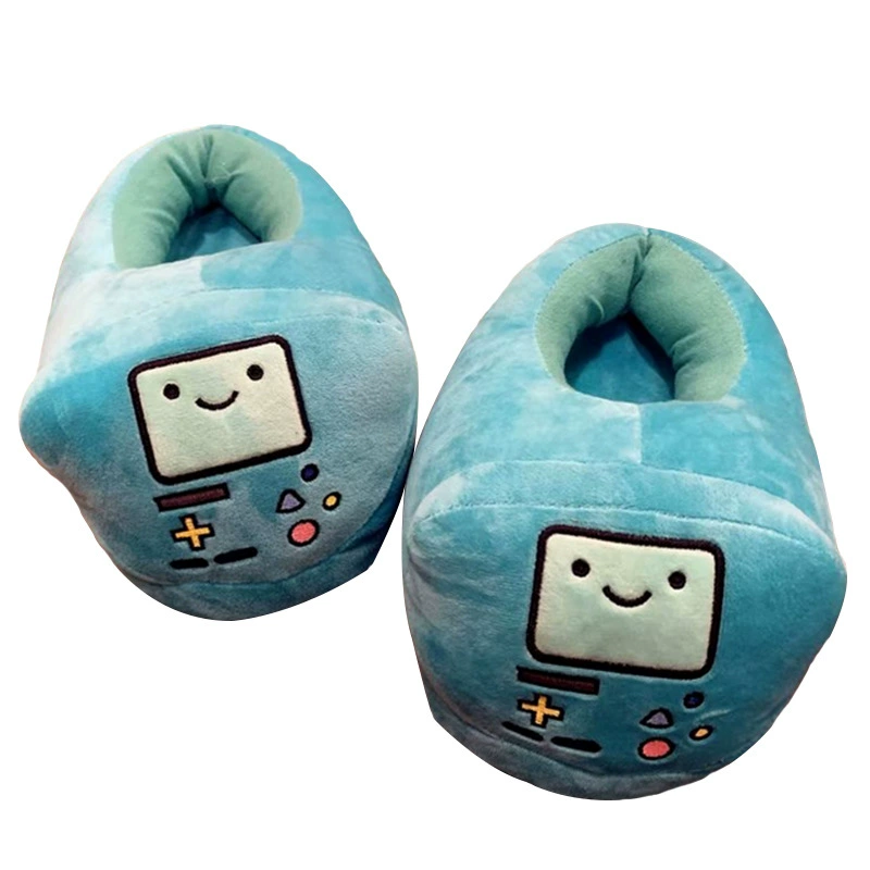 Plush Bag-Heel Slippers (Adventure Home) One Size up to EU 42, Cotton Plush, Indoor Warm