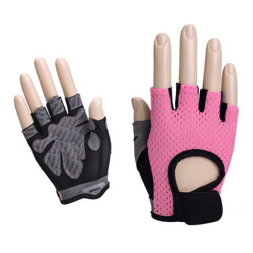 Fitness half-finger gloves for women training gym dumbbell yoga non-slip sports cycling butterfly mesh breathable thin foreign trade
