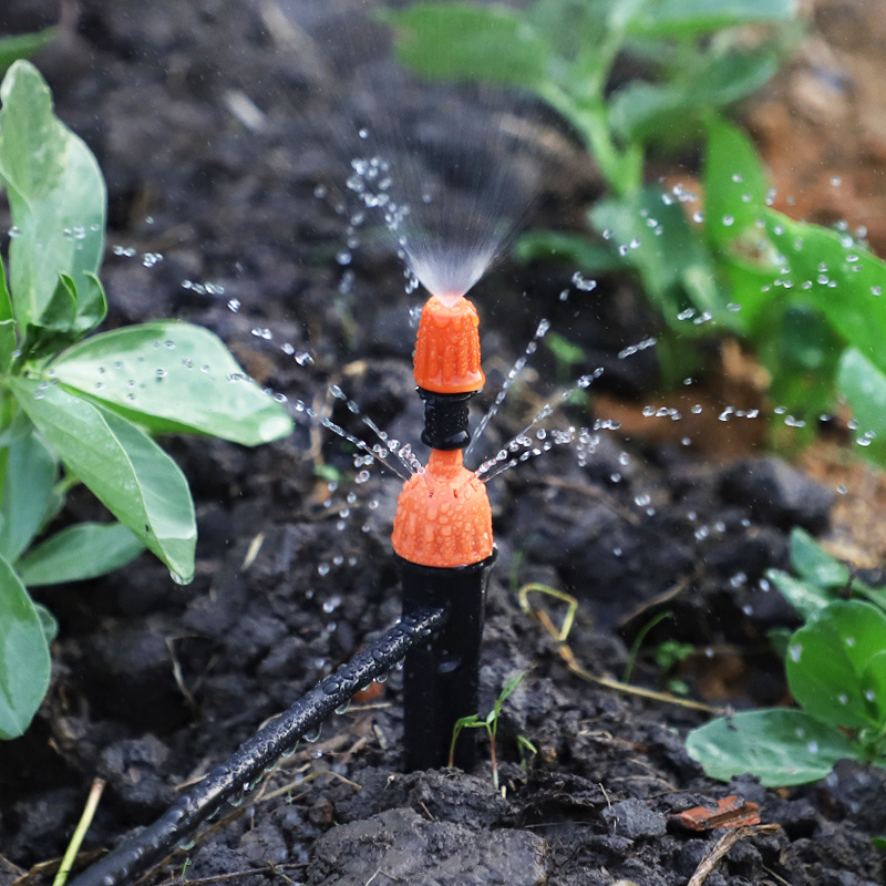 Dispositivo de regador de flores integrado ajustable de goteo se puede conectar a un solo chorro naranja, boquilla de pulverización de varilla fácilmente insertada sin impuestos.