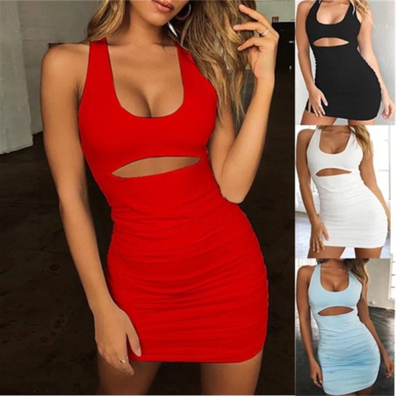 2026 Amazon Wish Cross-Border Hot-Selling Women's Clothing Foreign Trade Pleated Tie Women's European and American Sexy Dress