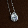 Fashionable necklace, copper pendant, European style, diamond encrusted, simple and elegant design, wholesale
