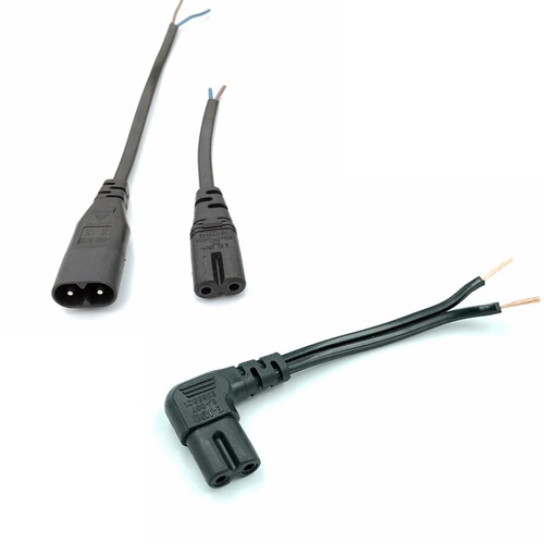 Eight-character male and female power cord C7C8 male-female extension cord Elbow 8-character male and 8-character tail two-core plug AC cord