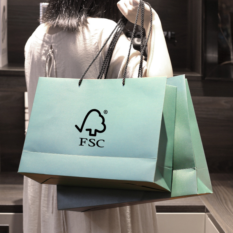 定制特种纸袋再生纸循环手提袋礼品袋化妆品服装FSC森林认证彩印