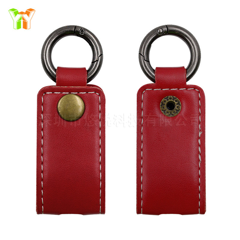 皮革耳机绕线器 便携数据线皮革收纳夹线夹 可印图案电子产品配件