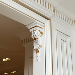 Dongyang wood carving finished Roman column decals direct sale cabinet decoration stigma flower beam support long flower European style corbel imitation