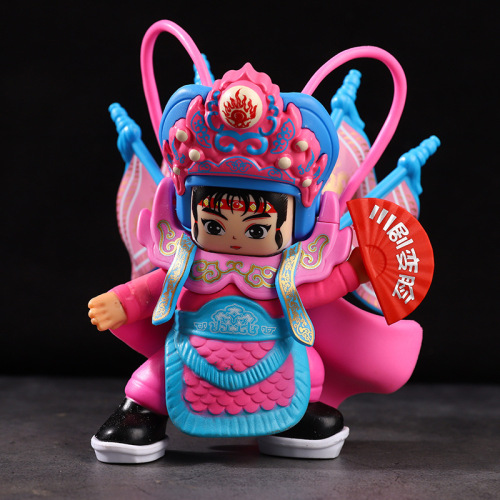 Sichuan Opera Changing Face Doll Creative Peking Opera Mask Plush Toy Stroller Toy Chengdu Tourism Gift Little Figurine