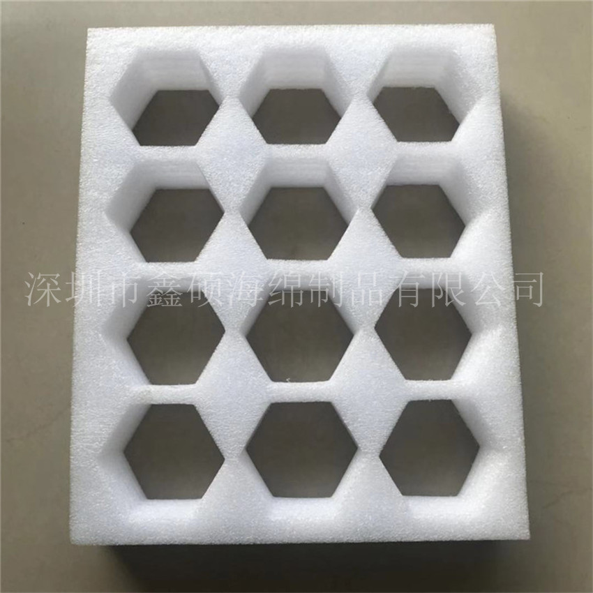 菱形蜂蜜玻璃瓶快递包装珍珠棉运输盒 海绵电子产品包装内衬