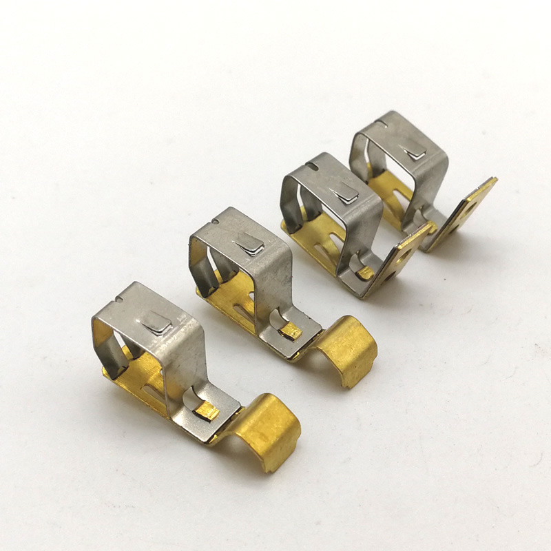 厂家大量供应不锈钢与黄铜锁扣E14及E27灯头正负极五金弹片