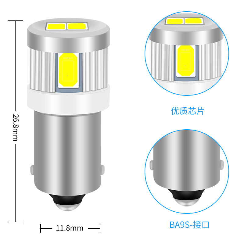 Luz LED instrumento Ba9S 5730 6smd Techo Luz de lectura corriente constante ahorro de energía luz de la matrícula luz de la anchura del coche