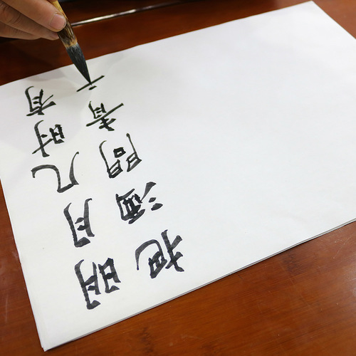Wholesale beginners and brushes customized calligraphy practice brown bamboo hemp bamboo wolf hair goat hair student brush delivery