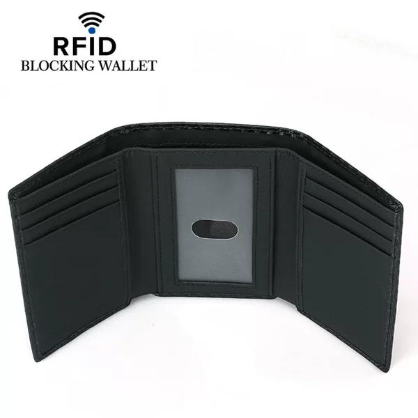 Amazon Cross-Border E-Commerce Carbon Fiber Large Capacity Rfid Men's Wallet 70% off Multi-Card Slot Cowhide Wallet for Men