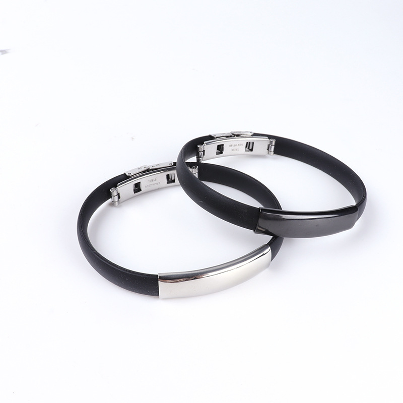 Men's silicone bracelet for students stainless steel
