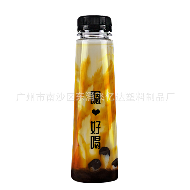 320毫升饮料瓶创意果汁一次性透明塑料瓶子大口奶茶瓶酵素
