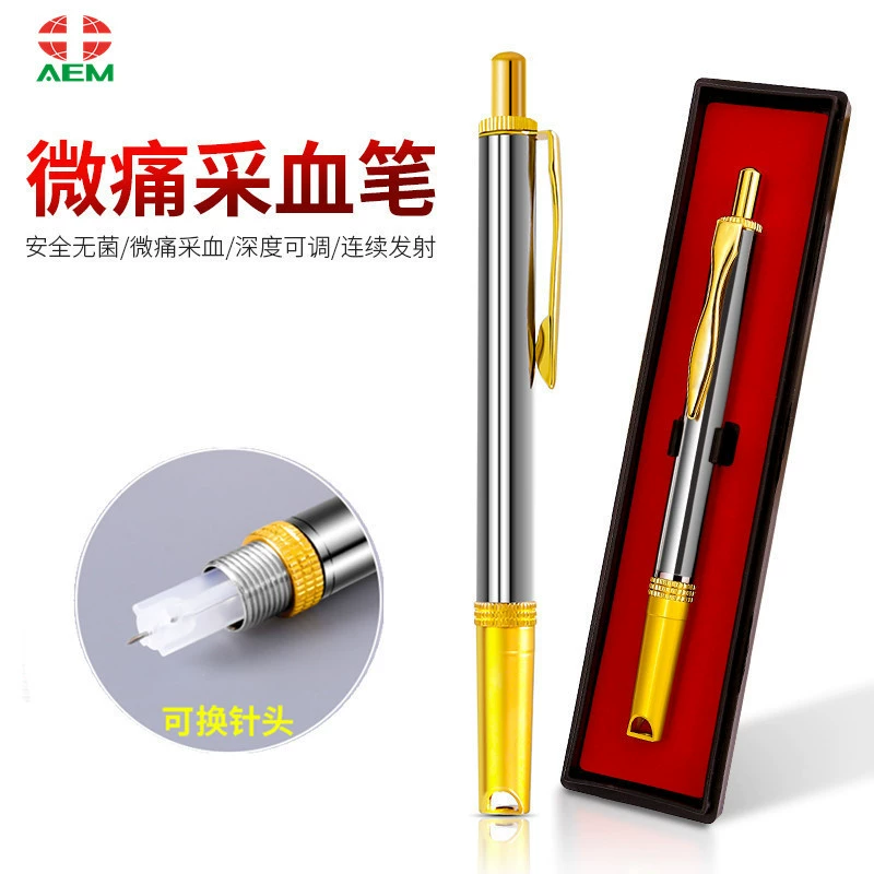 Оптовая ручка для сбора крови AEM продувка ручка одноигольная Ручка красоты Обезболивание ручка для сбора крови из нержавеющей стали прокалывающая ручка кровопускание ручка