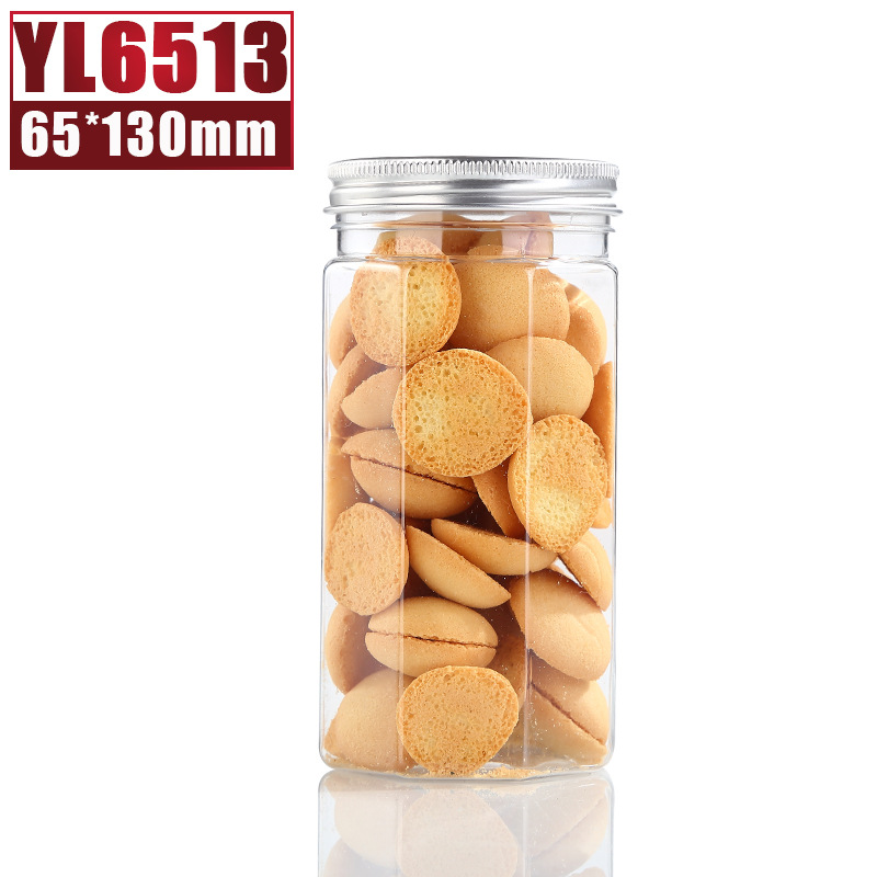 厂家直销 铝盖6513八角塑料瓶 透明塑料密封罐 透明食品包装罐子