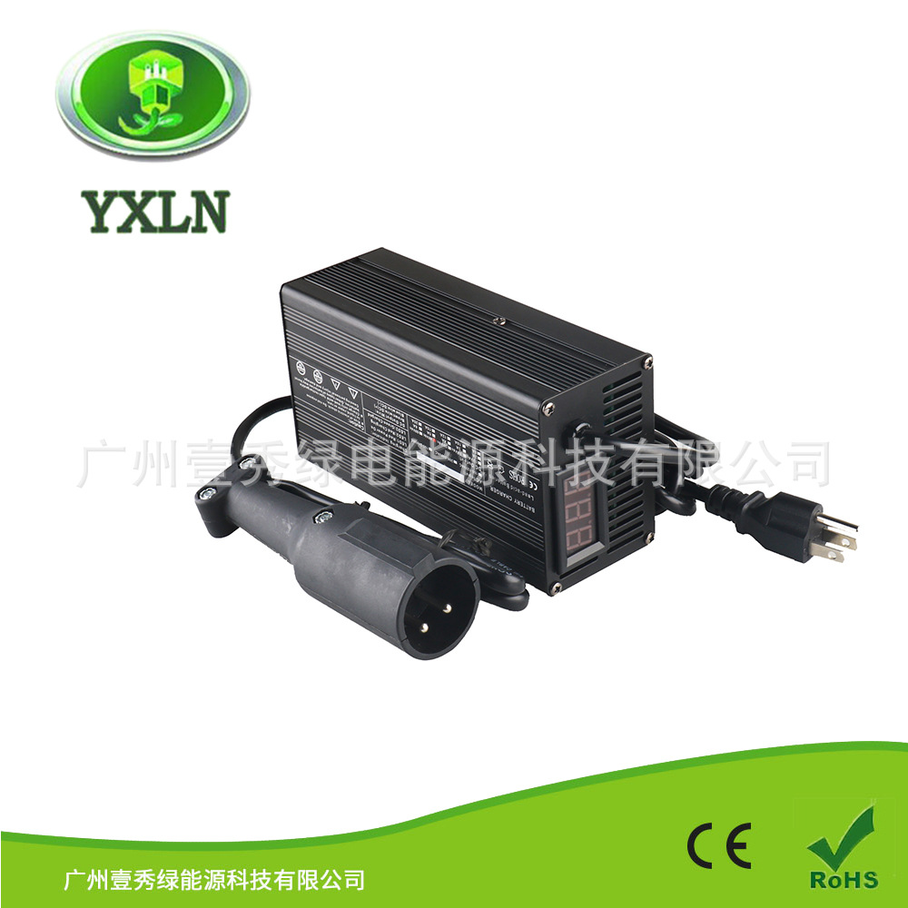 YX-400W 48V6A铅酸电池充电器58.8V 带LED大圆头高尔夫球车充电器
