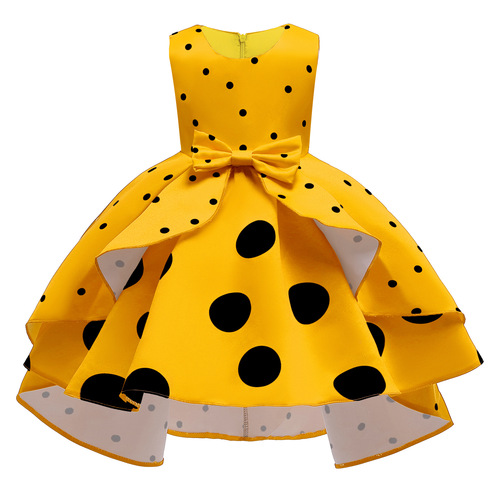 Ins Children's Dresses, Amazon, International Trade Children's Clothing, Girls' Dresses, Polka Dot Print Children's Princess Dresses, Formal Dresses