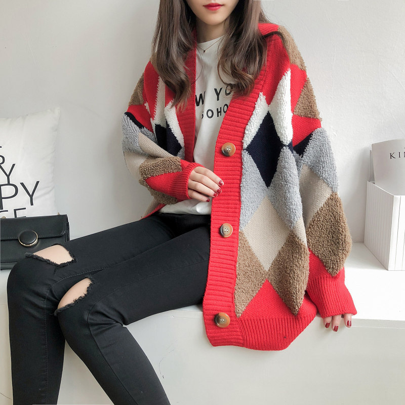 2023 nuevo estilo coreano suéter de hadas cardigan mujeres sueltas ins super popular Top perezoso estilo grueso suéter