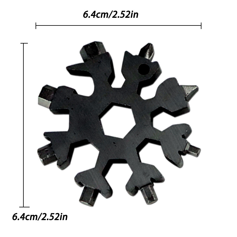 Amazon multifuncional EDC copo de nieve llave forma hexagonal octogonal copo de nieve Llave multiusos gadget al por mayor