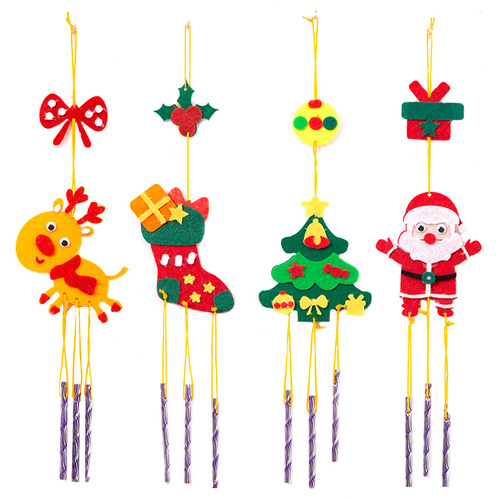 Fabric wind chimes children's creative diy non-woven handmade material package Christmas non-woven decorative hangings