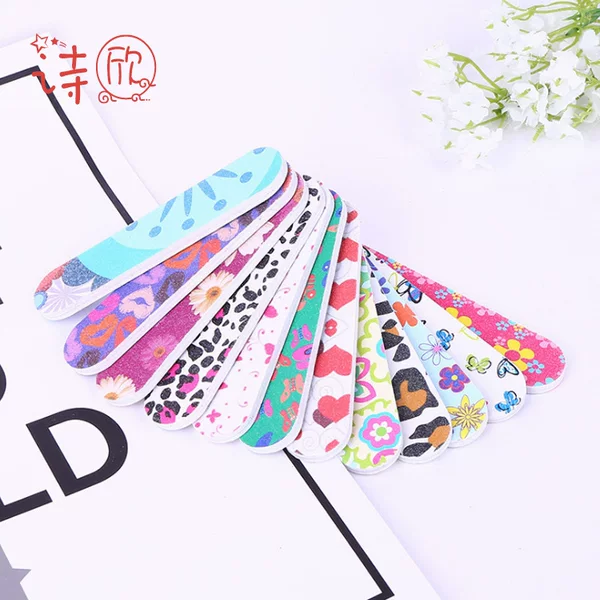 Nail Art Shop New printing double-sided polishing manicure strip sand strip sandpaper EAV nail file factory direct color