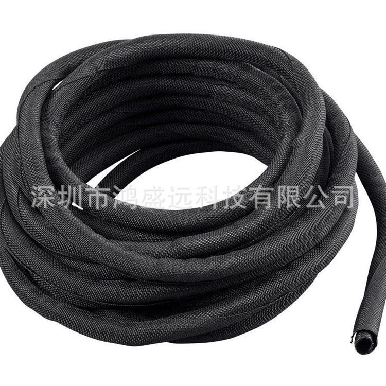 尼龙编织开口自卷式纺织套管通讯光纤电线电缆防火护套线束编织管