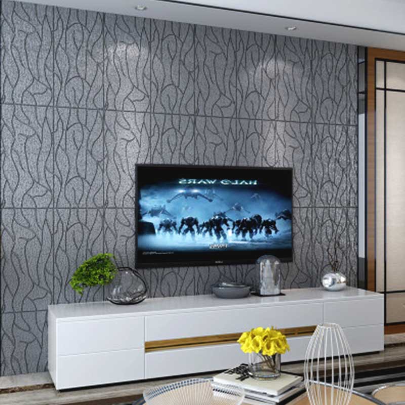 Creative stickers wallpaper self-adhesive waterproof 3d three-dimensional wall stickers background wall living room foam anti-collision stickers