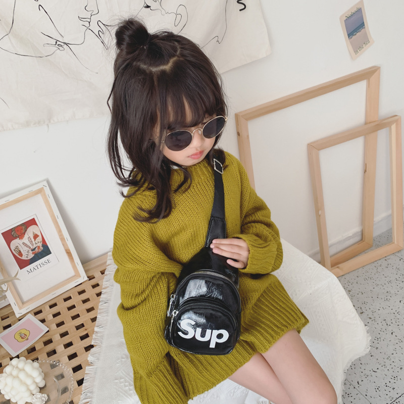 Bolsa de mensajero para niños de comercio exterior bolsa de pecho para niños moda estilo coreano bolsa de hombro al aire libre niñas carta bolsa de cintura mochila