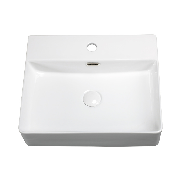 Lavabo Hengying, lavabo artístico, lavabo cuadrado de cerámica con orificio para grifo, lavabo bajo encimera, lavabo de cerámica integrado, lavabo de encimera