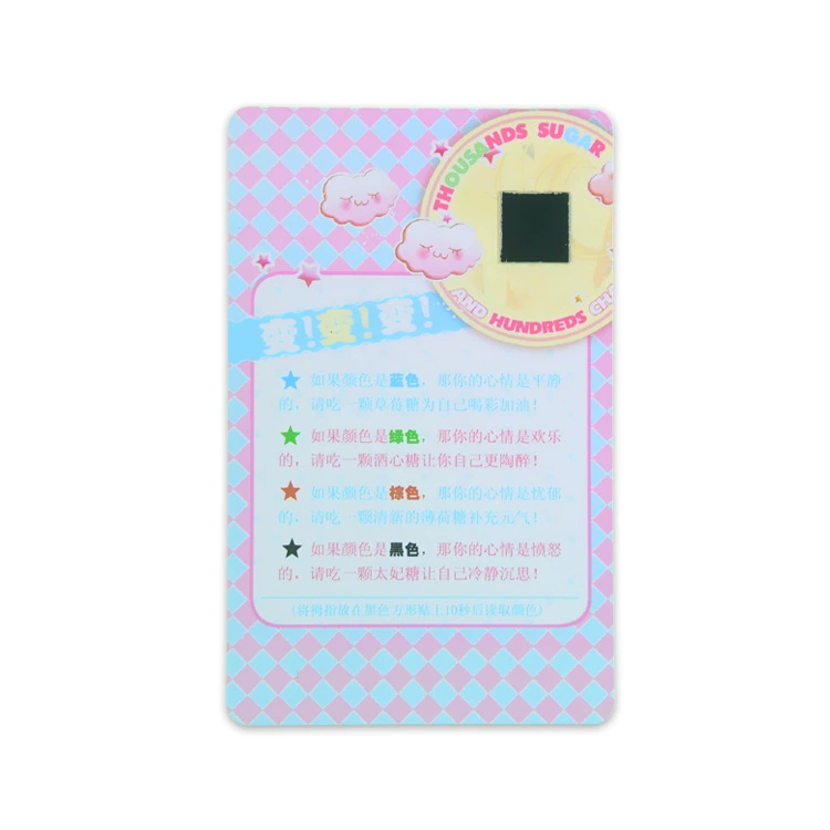 Настроение Измерительная карта давления ЖК-датчик температуры обесцвечивания ультрафиолетовый синий UV тестовая карта может быть напечатана с логотипом