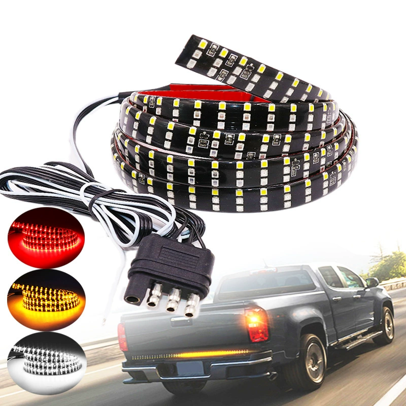 Новый стиль капающий мягкий пикап 4PIN трехрядный трехцветный тормоз проточная вода рулит задний фонарь пикап световая полоса пикапа