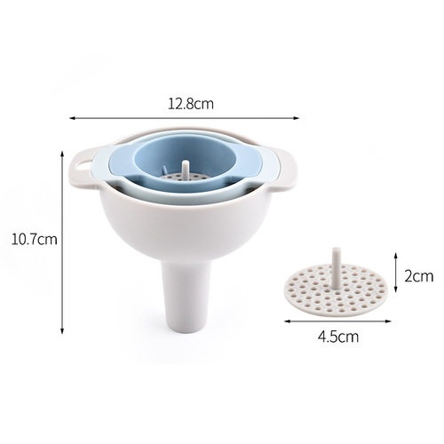 Plastic oil funnel four-in-one multifunctional funnel set filter oil pot kitchen household oil pouring filter funnel