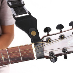 Wholesale leather bass guitar neck strap pu leather folk guitar head strap electric guitar head strap