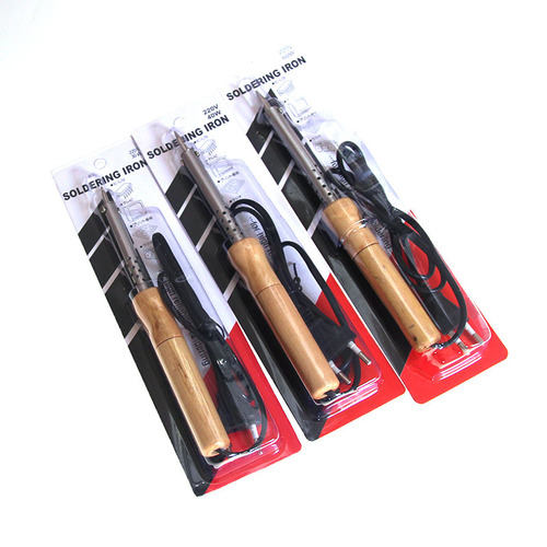 220v European standard round plug 30W40W60W80W100W pointed wooden handle electric soldering iron cross-border export soldering iron