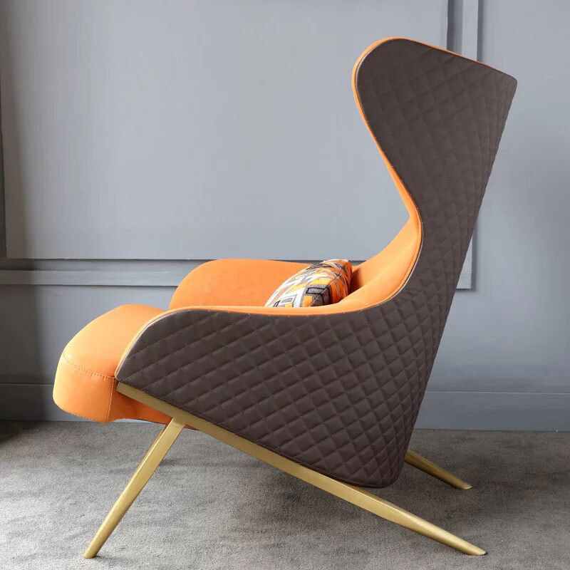Cuero nórdico solo sofá silla moderna minimalista apartamento dormitorio balcón salón Internet celebridad americana luz sofá de lujo