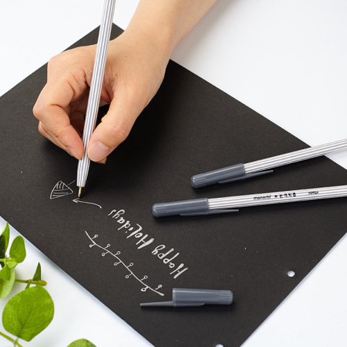Monami leather fabric with silver decorative writing 01005 ballpoint pen