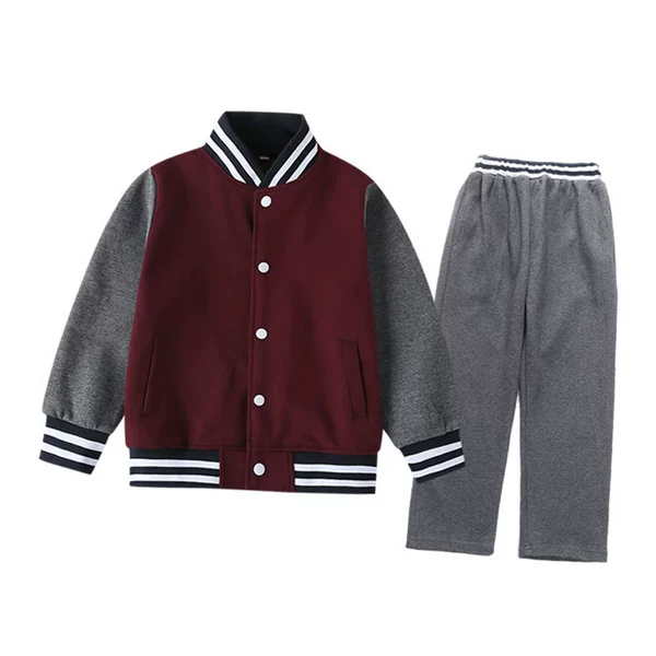 801# [maroon + striped waist trousers] two-piece set