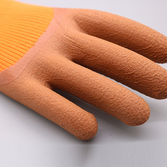 Terry dipped cold storage labor protection gloves wear-resistant wholesale winter velvet anti-freeze warm thickened cotton waterproof gloves