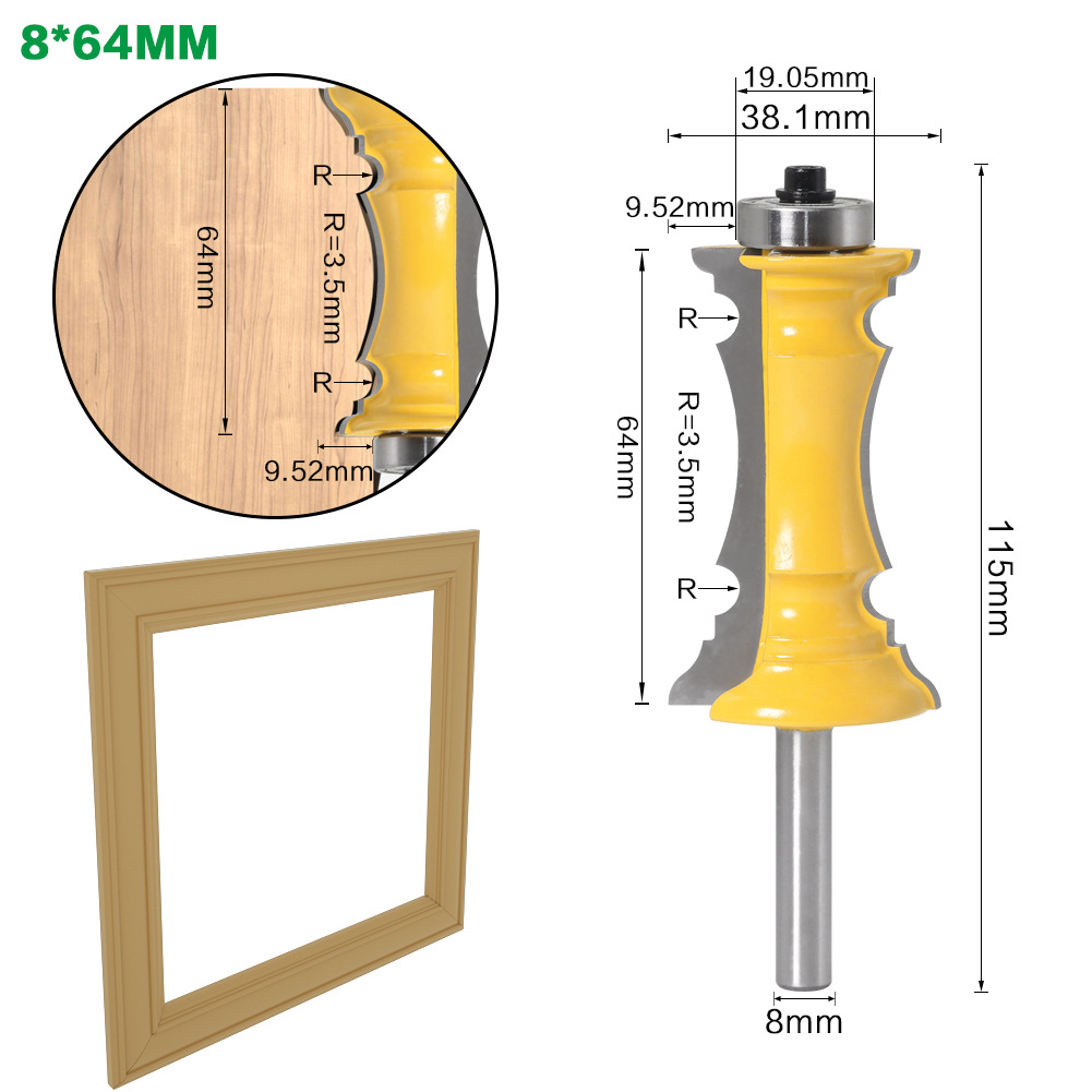 8mm mango cajón superficie marco panel cuchillo apoyabrazos cuchillo gabinete puerta tablero cuchillo cocina puerta cuchillo carpintería fresadora cortador