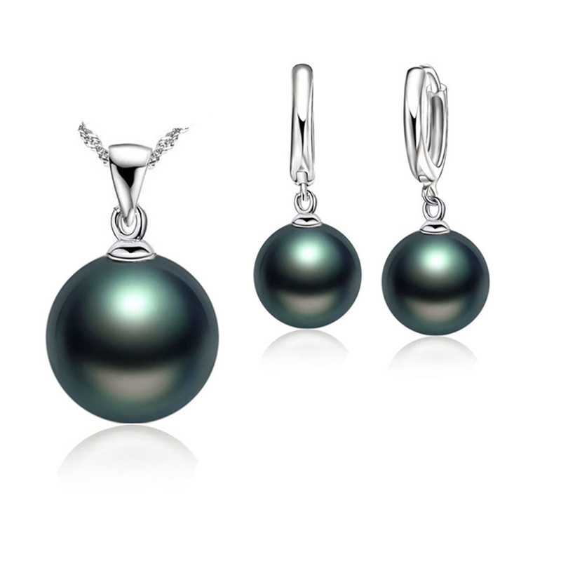 S925 10mm pendientes de perlas agua onda cadena borla perla traje pendientes collar generación pelo AliExpress