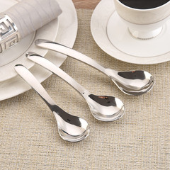 Stainless steel 304 thickened round bottom soup spoon, Korean style spoon, household, children and student rice spoon, logo printing available