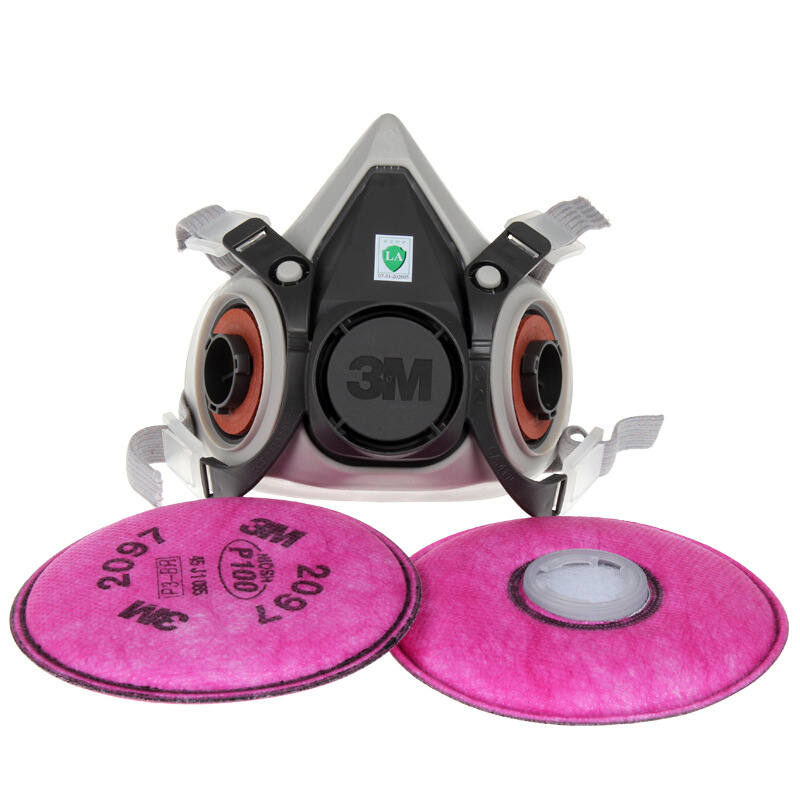 3M6200 + 2097 máscara de polvo anti-partículas y vapor orgánico olor a prueba de polvo traje de protección de tres piezas